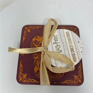 Harry Potter House Crest Coasters Tin Cork Backing Set 4